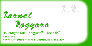 kornel mogyoro business card